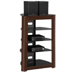 Centurion Supports ZINNIA 5-Shelf Flat Screen TV/Hi-Fi/AV Rack Glass Multimedia Stand - thumbnail 1