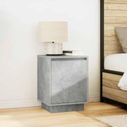 Berkfield Home Bedside Cabinet with LED Lights¬†Concrete Grey 38x34x50 cm - Size: 38 x 34 x 50 cm - thumbnail 4