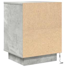 Berkfield Home Bedside Cabinet with LED Lights¬†Concrete Grey 38x34x50 cm - Size: 38 x 34 x 50 cm - thumbnail 8