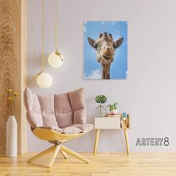 "Artery8 Up close look at a giraffe Carol M Highsmith Canvas Wall Art Print in Blue - Size: W18"" x H24""" - thumbnail 3