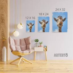 "Artery8 Up close look at a giraffe Carol M Highsmith Canvas Wall Art Print in Blue - Size: W18"" x H24""" - thumbnail 4