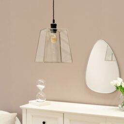ValueLights Susie Glass Pendant Lantern Case Easy Fit Lamp Shade in Silver - thumbnail 4