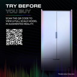 X Rocker Electra 2 Door Wardrobe with 2 Doors 1 Drawer Shelf & LED Lights in White - thumbnail 8