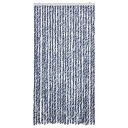Berkfield Home Fly Curtain Blue & White 100x200 cm Chenille - thumbnail 3