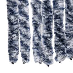 Berkfield Home Fly Curtain Blue & White 100x200 cm Chenille - thumbnail 6