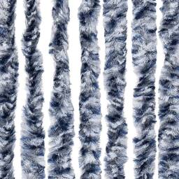 Berkfield Home Fly Curtain Blue & White 100x200 cm Chenille - thumbnail 5