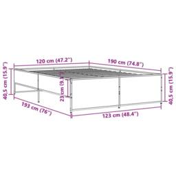 Berkfield Home Bed Frame without Mattress Sonoma Oak 120x190 cm Small Double in Light Oak - thumbnail 9