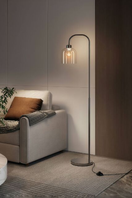 Living and Home Modern Chrome Living Room Floor Lamp in Silver - image 1