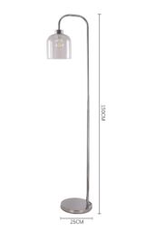 Living and Home Modern Chrome Living Room Floor Lamp in Silver - thumbnail 4