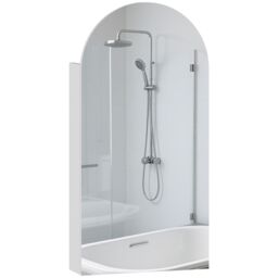 HOMCOM Bathroom Mirror Cabinet with Adjustable Glass Shelves in White - thumbnail 2