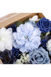 Living and Home Fake Flower Gift Box for Valentine's Day Wedding in Blue - thumbnail 5