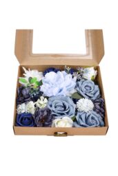 Living and Home Fake Flower Gift Box for Valentine's Day Wedding in Blue - thumbnail 2