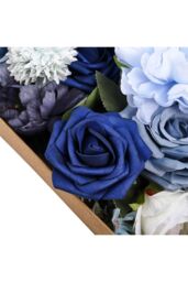 Living and Home Fake Flower Gift Box for Valentine's Day Wedding in Blue - thumbnail 4