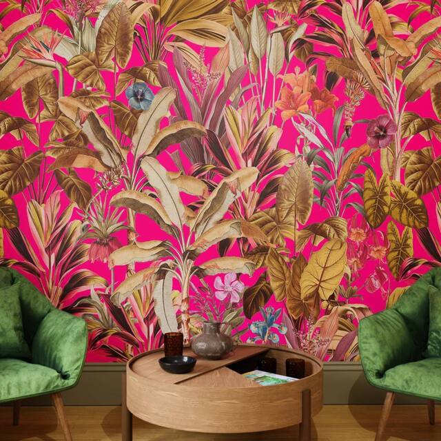 Superfresco Easy Funky Jungle Hot Pink Print To Order 3m x 2.8m Mural - image 1