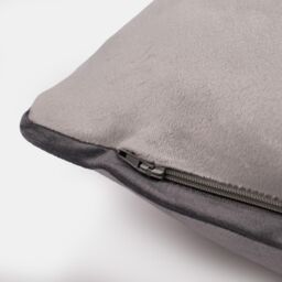 OHS 4 x Piped Edge Matte Velvet Cushion Covers Home Decor Set in Light Grey - Size: 45 cm x 45 cm - thumbnail 5