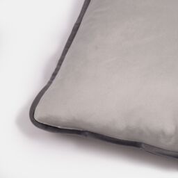 OHS 4 x Piped Edge Matte Velvet Cushion Covers Home Decor Set in Light Grey - Size: 45 cm x 45 cm - thumbnail 4