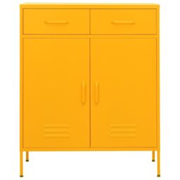 Berkfield Home Storage Cabinet Mustard Yellow 80x35x101.5 cm Steel - thumbnail 2