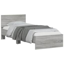 Berkfield Home Durable Bed Frame Frame with LED Lights Grey Sonoma 90x190 cm Single - thumbnail 6