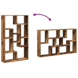 Berkfield Home Durable Bookcase Old Wood 72x20x120 cm Engineered Wood in Brown - Size: 72 x 20 x 120 cm - thumbnail 8