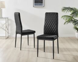 FurnitureboxUK Kylo Large Brown Wood Effect Dining Table & 6 Velvet Milan Black Leg Chairs - thumbnail 4