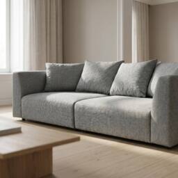 Abakus Direct Tokyo 3 Seater Sofa Basket Weave Fabric with Deep Seats in Grey - thumbnail 6
