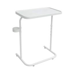 FLAVORA White-Adjustable Height Sofa Side Table in White - Size: 0.6m2 - thumbnail 1
