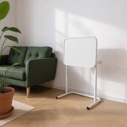 FLAVORA White-Adjustable Height Sofa Side Table in White - Size: 0.6m2 - thumbnail 6