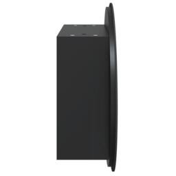 Berkfield Home Bathroom Cabinet with Round Mirror&LED Black 40x40x17.5 cm - thumbnail 7