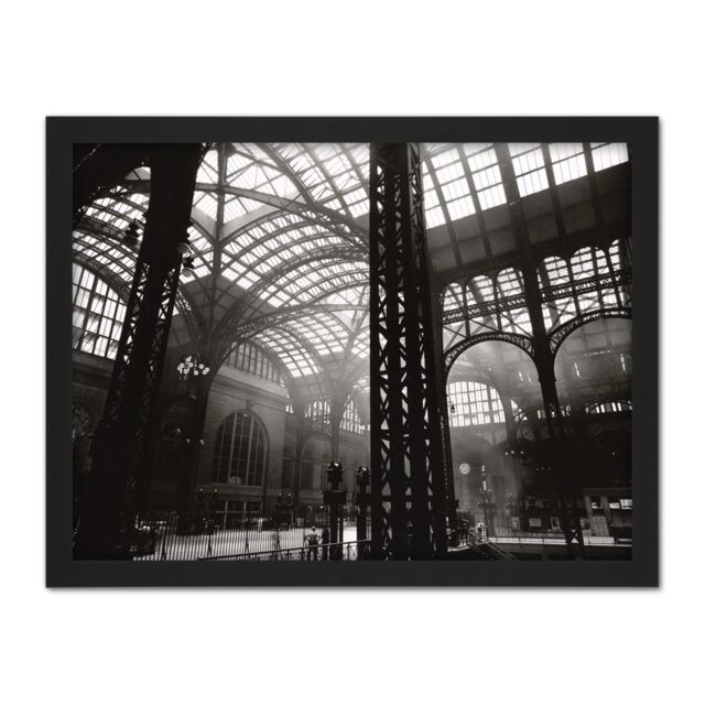"Artery8 Wall Art Print Berenice Abbott Interior Penn Station New York Photo Large Framed Wall Décor Art in White - Size: W18"" x H24""" - image 1