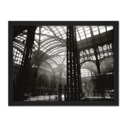 "Artery8 Wall Art Print Berenice Abbott Interior Penn Station New York Photo Large Framed Wall Décor Art in White - Size: W18"" x H24""" - thumbnail 1