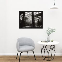 "Artery8 Wall Art Print Berenice Abbott Interior Penn Station New York Photo Large Framed Wall Décor Art in White - Size: W18"" x H24""" - thumbnail 2
