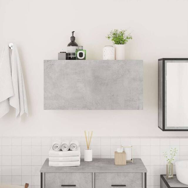 Berkfield Home Decorative Bathroom Wall Cabinet Concrete Grey 80x25x40 cm Engine - Size: 80 x 25 x 40 cm - image 1
