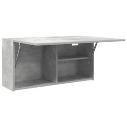 Berkfield Home Decorative Bathroom Wall Cabinet Concrete Grey 80x25x40 cm Engine - Size: 80 x 25 x 40 cm - thumbnail 6