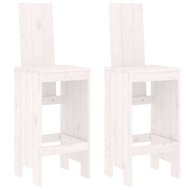 Berkfield Home Bar Stools 2 pcs White 40x42x120 cm Solid Wood Pine - Size: 40 x 42 x 120 cm - image 1