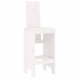 Berkfield Home Bar Stools 2 pcs White 40x42x120 cm Solid Wood Pine - Size: 40 x 42 x 120 cm - thumbnail 3