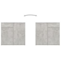 Berkfield Home Sideboard Concrete Grey 80x36x75 cm Engineered Wood - Size: 80 x 36 x 75 cm - thumbnail 5