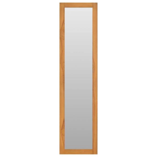 Berkfield Home Wall Mirror with Shelves 30x30x120 cm Solid Teak Wood in Brown - Size: 30 x 30 x 120 cm - image 1