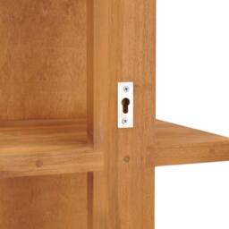 Berkfield Home Wall Mirror with Shelves 30x30x120 cm Solid Teak Wood in Brown - Size: 30 x 30 x 120 cm - thumbnail 5