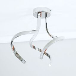 ValueLights Infinity Chrome Twirl Integrated LED Flush Ceiling Light in Silver - thumbnail 2