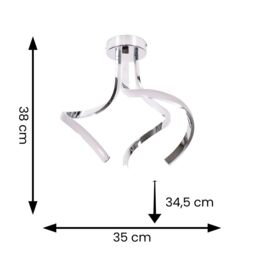 ValueLights Infinity Chrome Twirl Integrated LED Flush Ceiling Light in Silver - thumbnail 7