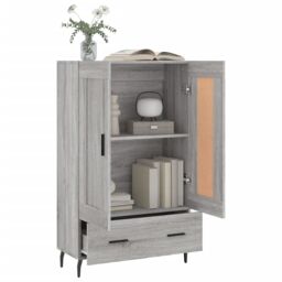 Berkfield Home Highboard Grey Sonoma 69.5x31x115 cm Engineered Wood - thumbnail 4