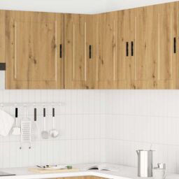 "Berkfield Home Kitchen Wall Corner Cabinet ""Porto"" Artisan Oak Engineered Wood in Brown" - thumbnail 3