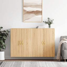 Berkfield Home Wall Mounted Cabinets 2 pcs Sonoma Oak 69.5x34x90 cm in Brown - thumbnail 1