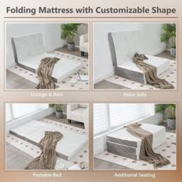 Kelvenix Single 10 cm Folding Gel-Infused Tri-fold Mattress in Grey - thumbnail 4
