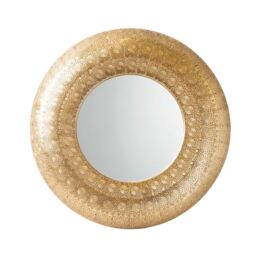 Madison & Mayfair Moroccan Style Round Mirror with Gold Metal Frame - thumbnail 2