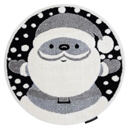 RugsX Modern Children's Rug in Black - Size: 140 cm diameter - thumbnail 2