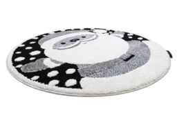 RugsX Modern Children's Rug in Black - Size: 140 cm diameter - thumbnail 3