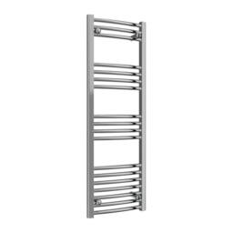 Bathroom Kingdom Capo Electric Chrome Straight Heated Towel Rail 1200x400 in Silver
