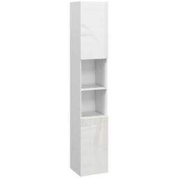 Kleankin High Gloss Bathroom Storage Cabinet with Adjustable Shelves White - thumbnail 2
