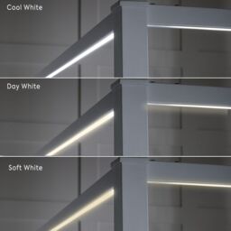 X Rocker Fern Four Poster Bed, Metal Bed Frame with LED Lighting in White - Size: Double - thumbnail 3